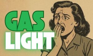 Ilustración sobre gaslighting y manipulación emocional, donde una persona duda de su percepción y realidad por invalidación constante.